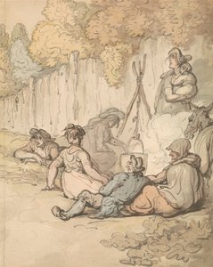 Gypsies Cooking on an Open Fire